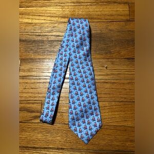 Vineyard Vines Marthas Vineyard Santa Hockey Boys Tie Light Blue